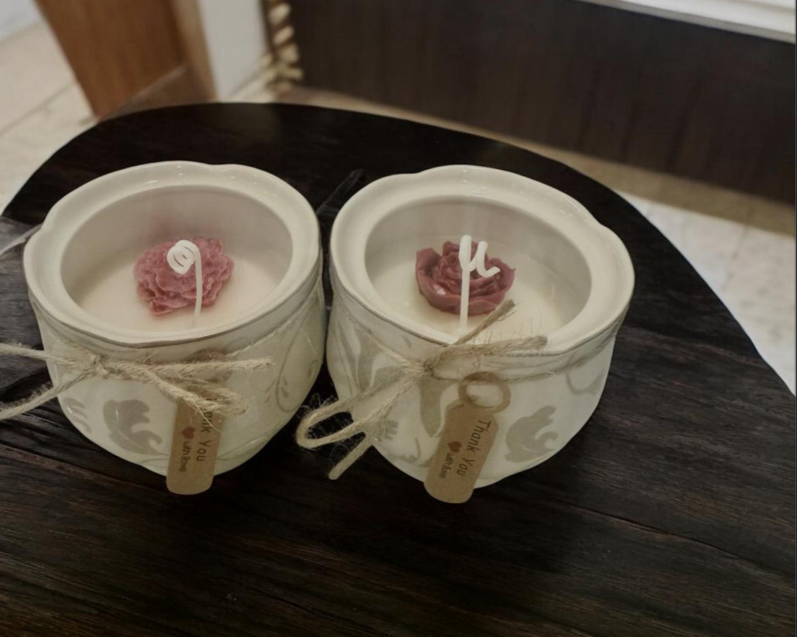 Royal Bloom Ceramic Candle