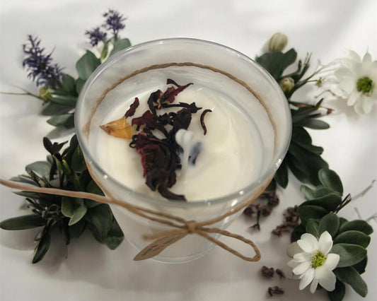 Natural Hibiscus Tea Candle Duo