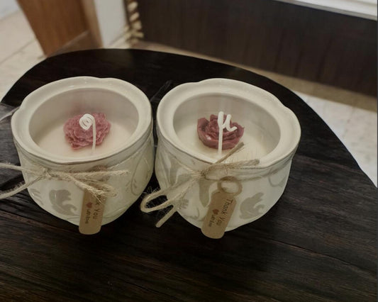 Royal Bloom Ceramic Candle